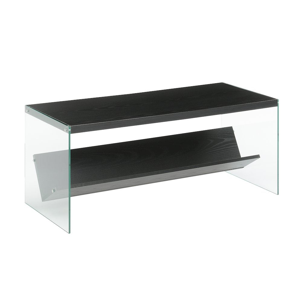 SoHo Glass Coffee Table with Shelf