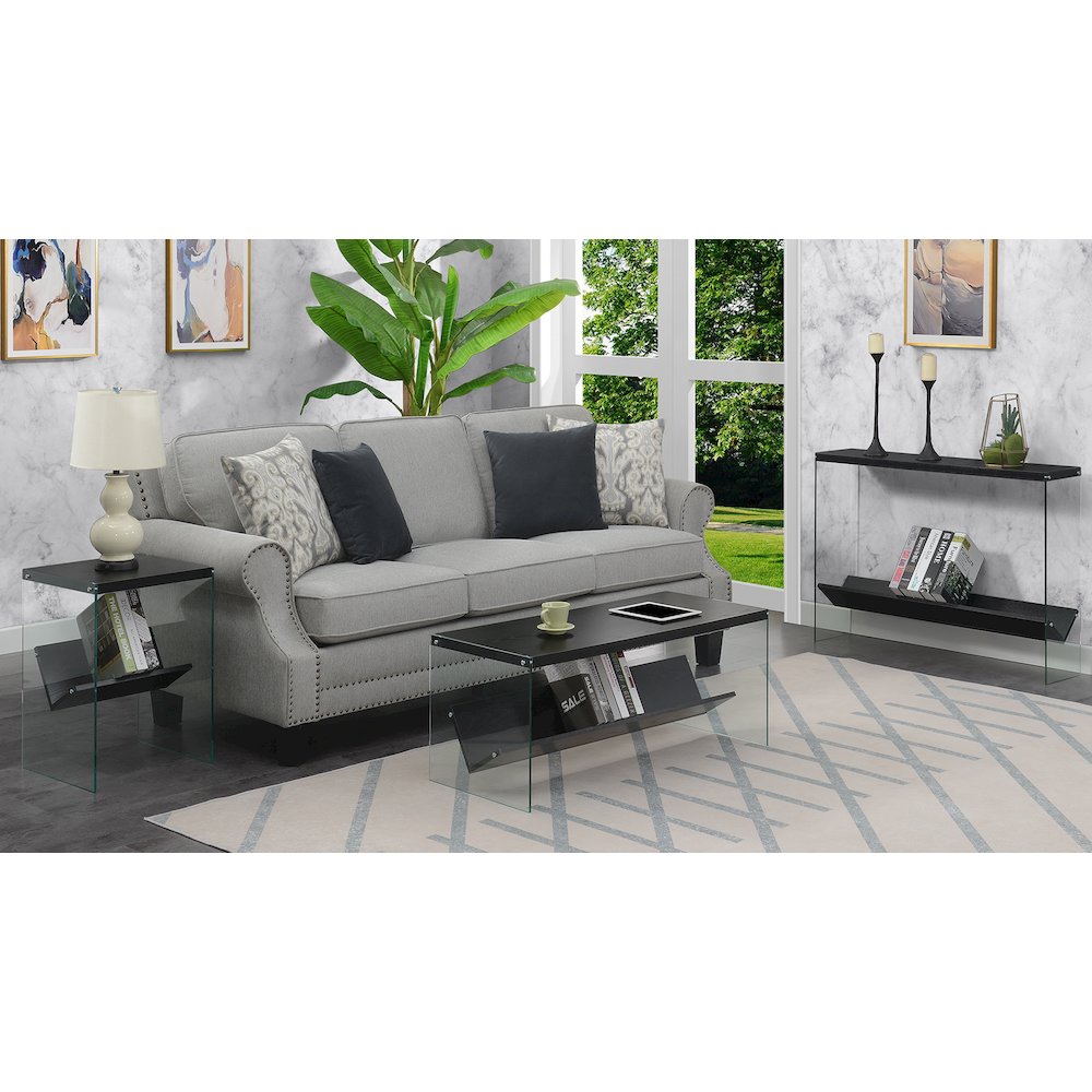 SoHo Glass Coffee Table with Shelf
