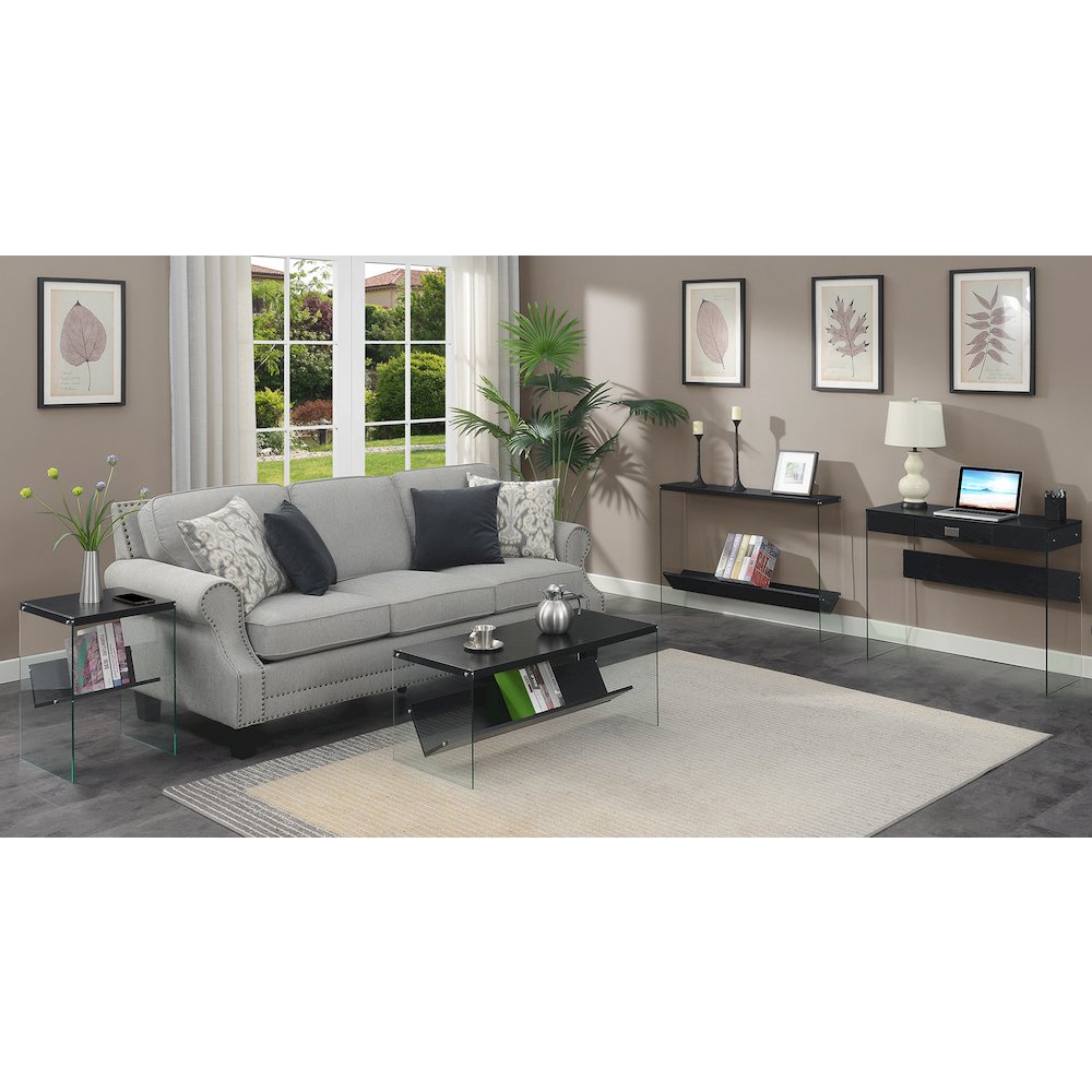 SoHo Glass Coffee Table with Shelf
