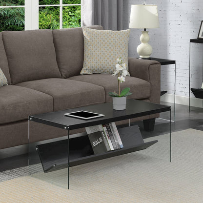 SoHo Glass Coffee Table with Shelf