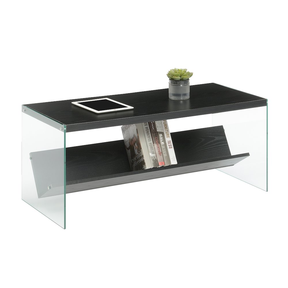 SoHo Glass Coffee Table with Shelf