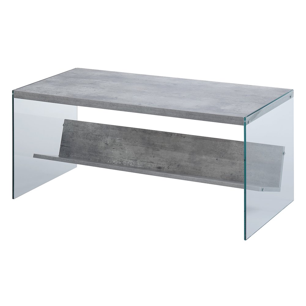 SoHo Glass Coffee Table with Shelf
