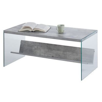 SoHo Glass Coffee Table with Shelf