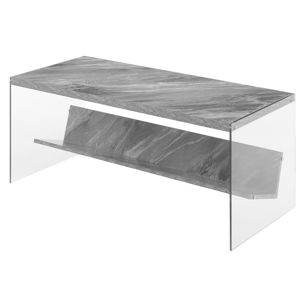 SoHo Glass Coffee Table with Shelf