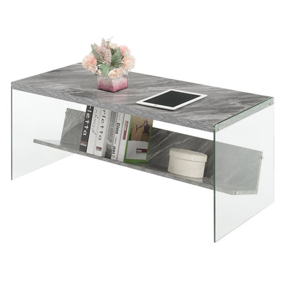 SoHo Glass Coffee Table with Shelf