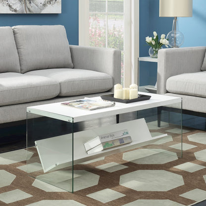 SoHo Glass Coffee Table with Shelf