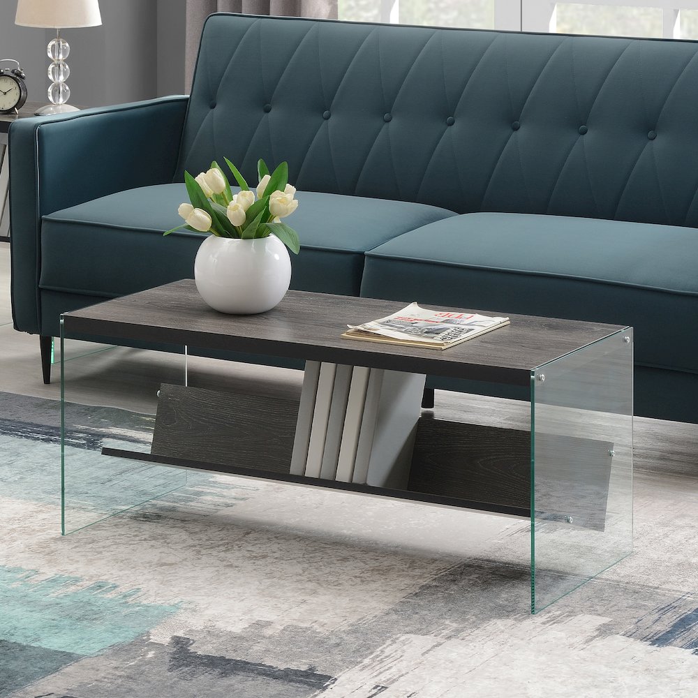 SoHo Glass Coffee Table with Shelf