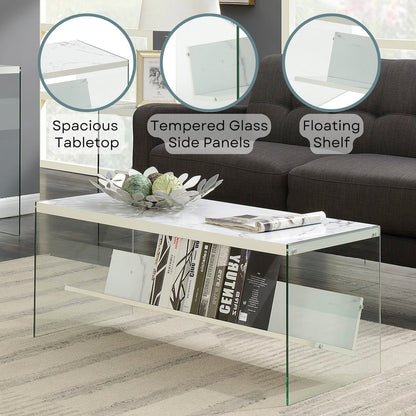 SoHo Glass Coffee Table with Shelf