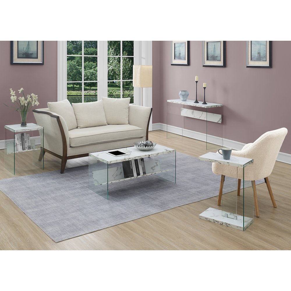 SoHo Glass Coffee Table with Shelf