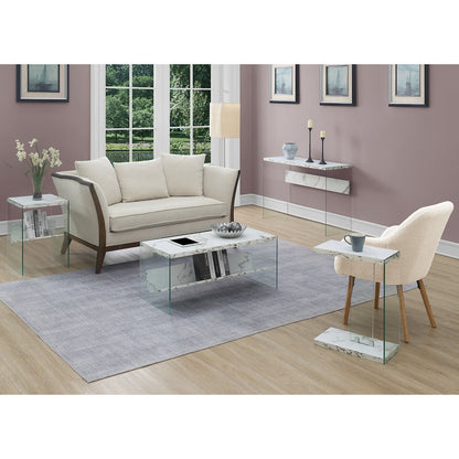 SoHo Glass Coffee Table with Shelf