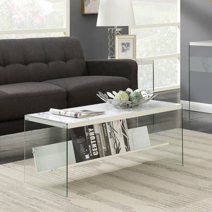 SoHo Glass Coffee Table with Shelf