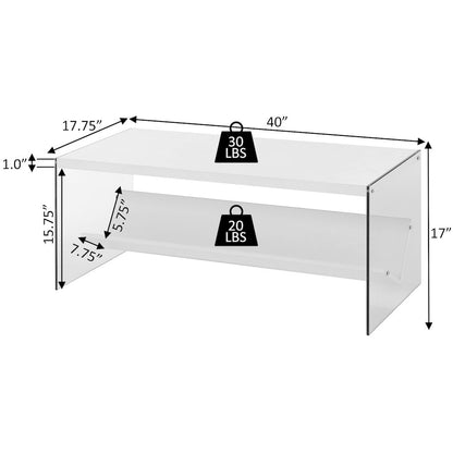 SoHo Glass Coffee Table with Shelf