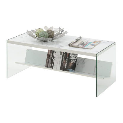 SoHo Glass Coffee Table with Shelf
