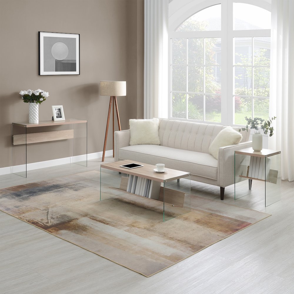 SoHo Glass Coffee Table with Shelf