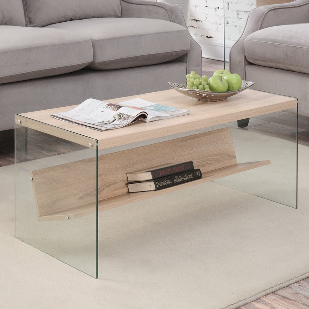 SoHo Glass Coffee Table with Shelf