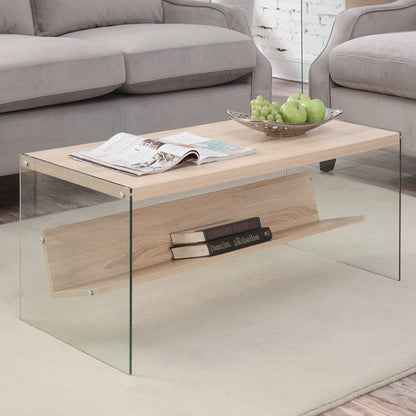 SoHo Glass Coffee Table with Shelf