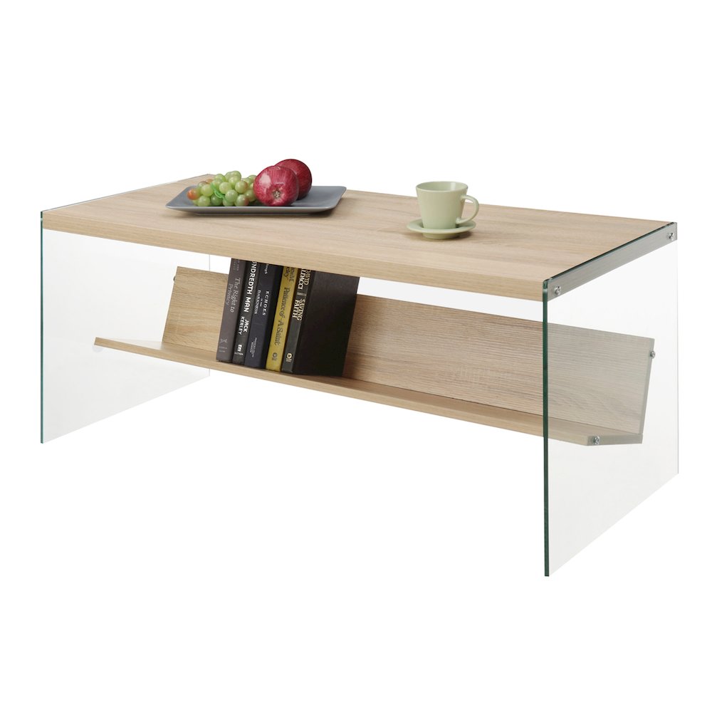 SoHo Glass Coffee Table with Shelf