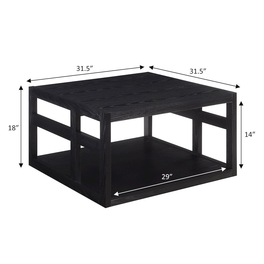Monterey Square Coffee Table with Shelf