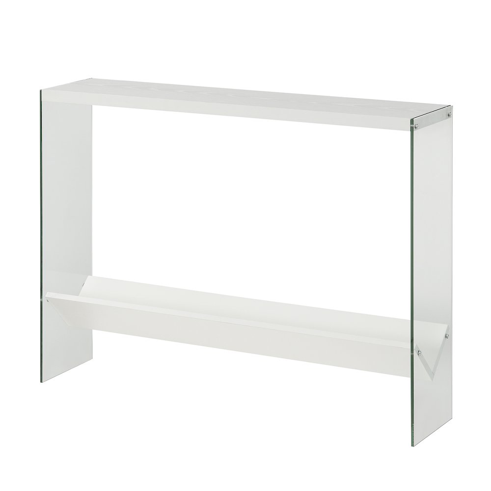 SoHo Glass V Console Table with Shelf