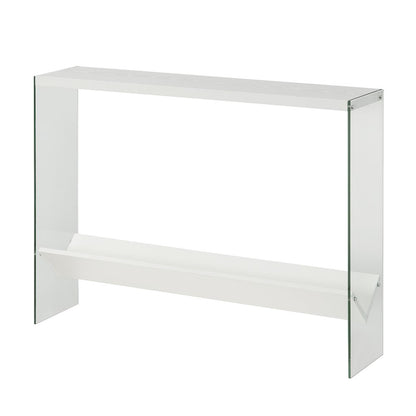 SoHo Glass V Console Table with Shelf