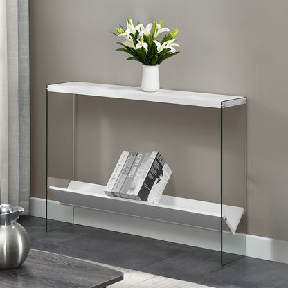 SoHo Glass V Console Table with Shelf