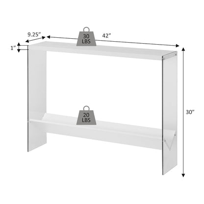 SoHo Glass V Console Table with Shelf