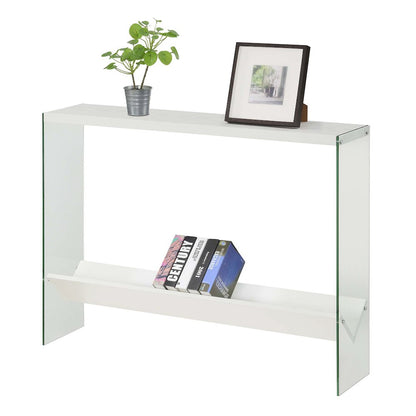 SoHo Glass V Console Table with Shelf