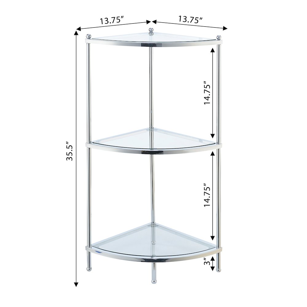 Royal Crest 3 Tier Corner Shelf