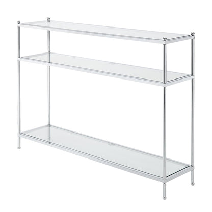 Royal Crest 3 Tier Glass Console Table