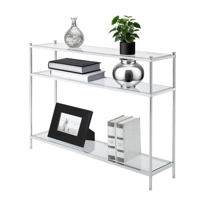 Royal Crest 3 Tier Glass Console Table