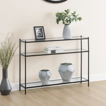 Royal Crest 3 Tier Glass Console Table