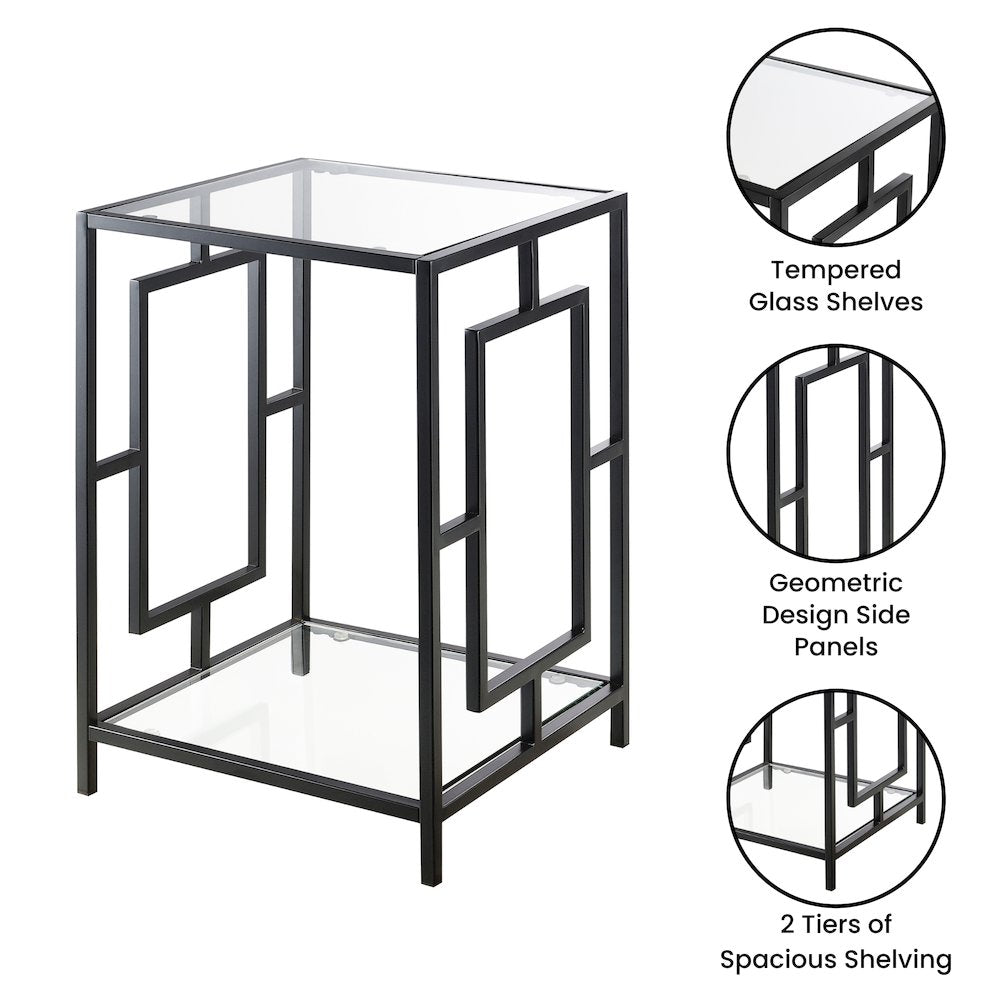 Town Square Metal End Table with Shelf
