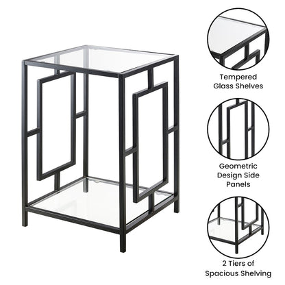 Town Square Metal End Table with Shelf