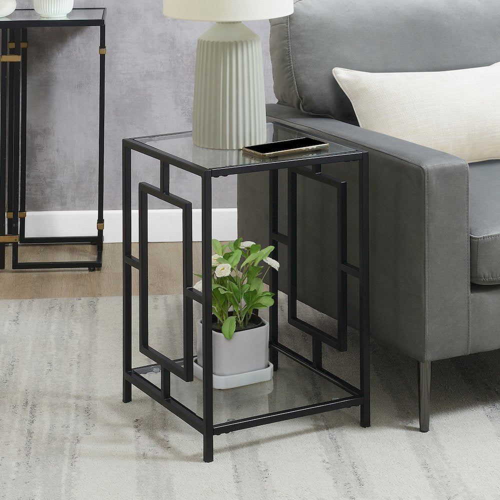 Town Square Metal End Table with Shelf