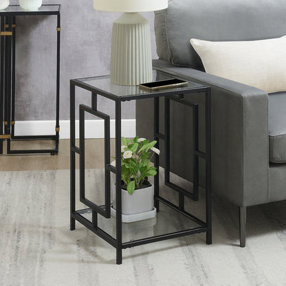 Town Square Metal End Table with Shelf