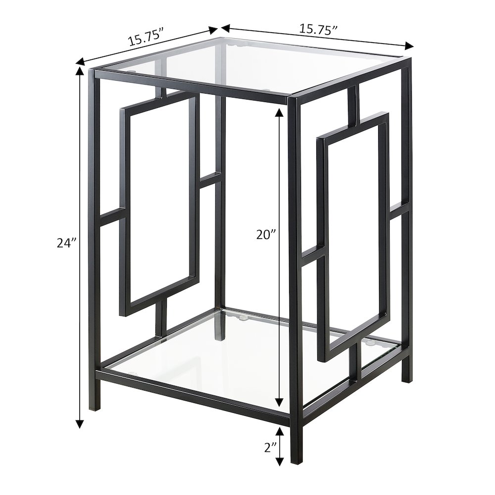 Town Square Metal End Table with Shelf