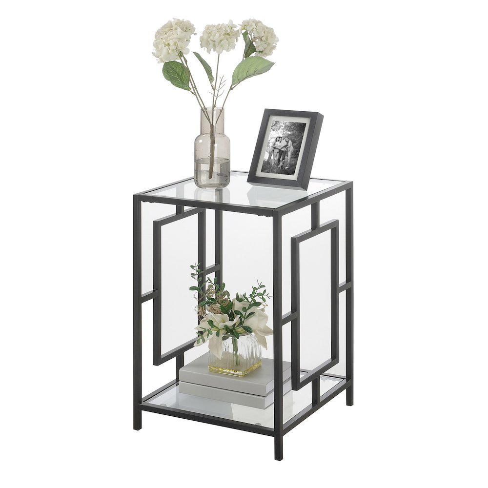 Town Square Metal End Table with Shelf