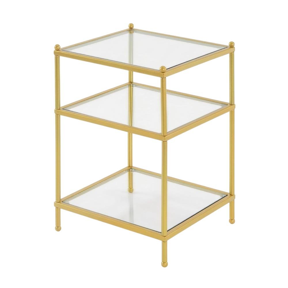 Wood Finish End Table with Smooth Surface and Sturdy Support