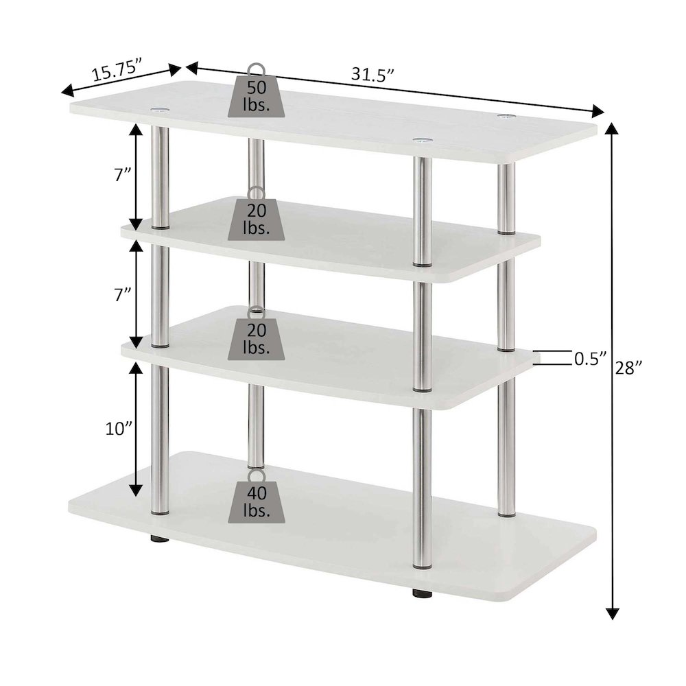 Designs2Go No Tools 37 inch Highboy 4 Tier TV Stand