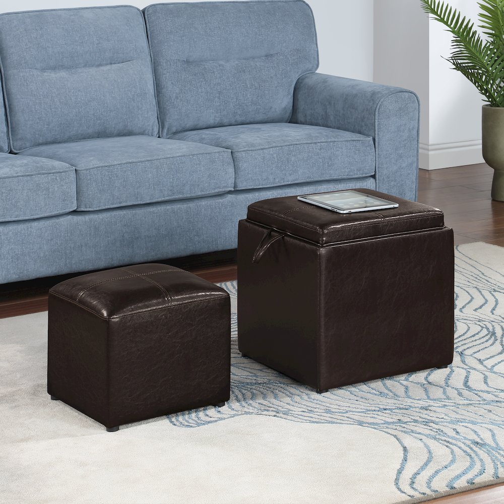 Park Avenue Single Ottoman with Stool and Reversible Tray