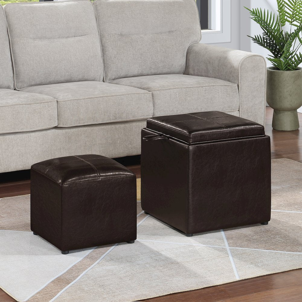Park Avenue Single Ottoman with Stool and Reversible Tray