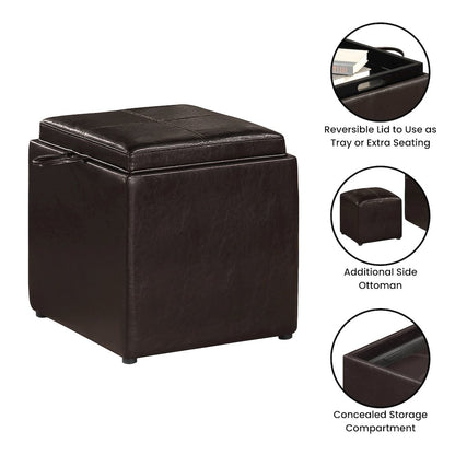 Park Avenue Single Ottoman with Stool and Reversible Tray
