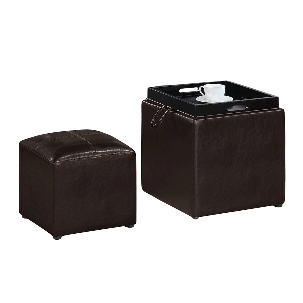 Park Avenue Single Ottoman with Stool and Reversible Tray