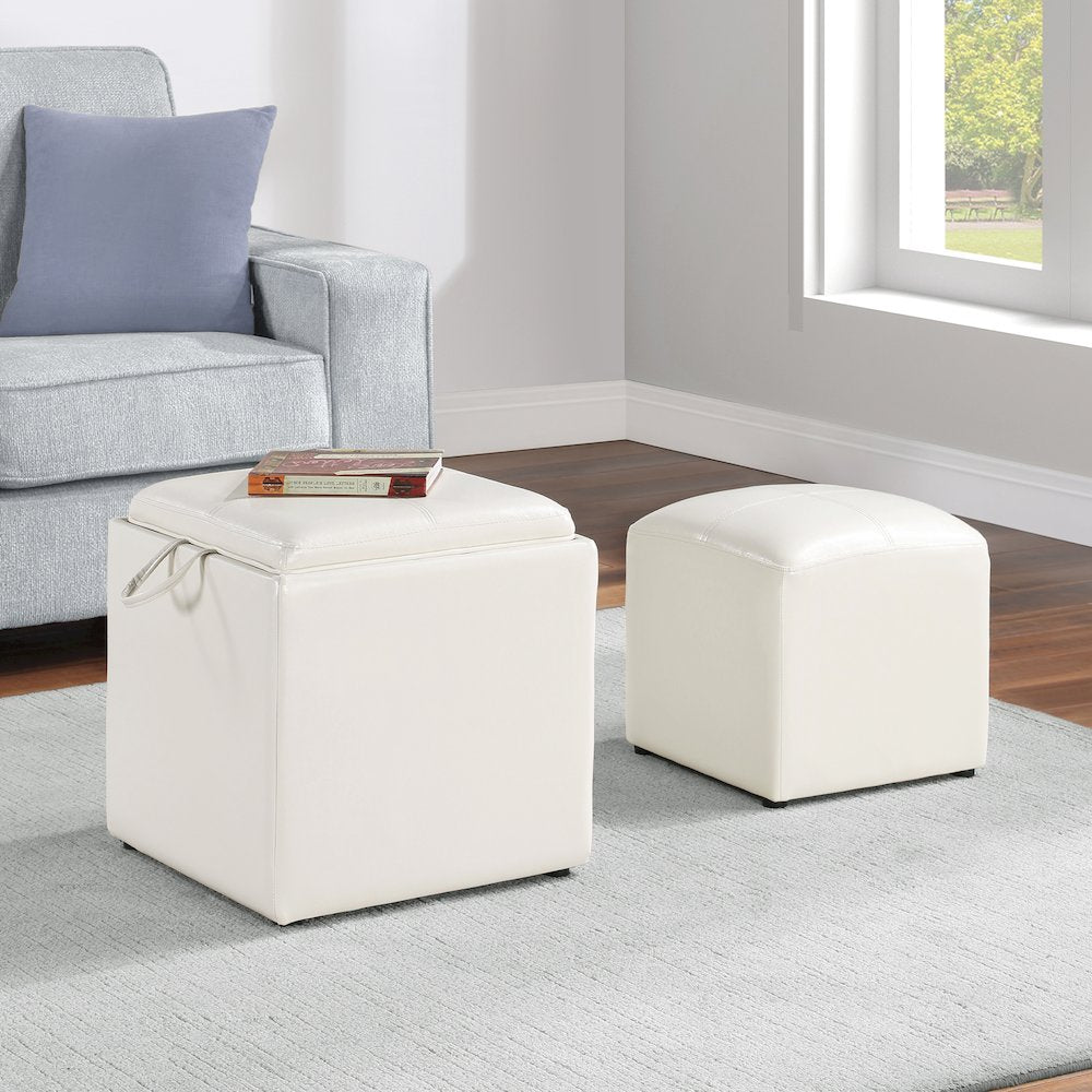 Park Avenue Single Ottoman with Stool and Reversible Tray