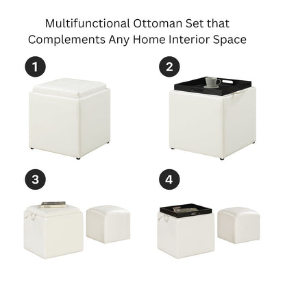 Park Avenue Single Ottoman with Stool and Reversible Tray