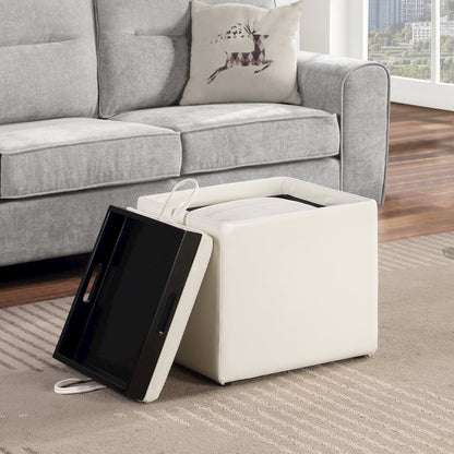 Park Avenue Single Ottoman with Stool and Reversible Tray