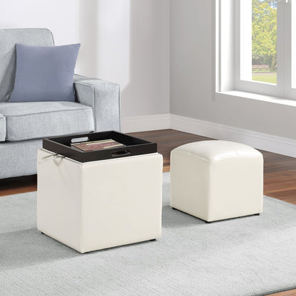 Park Avenue Single Ottoman with Stool and Reversible Tray
