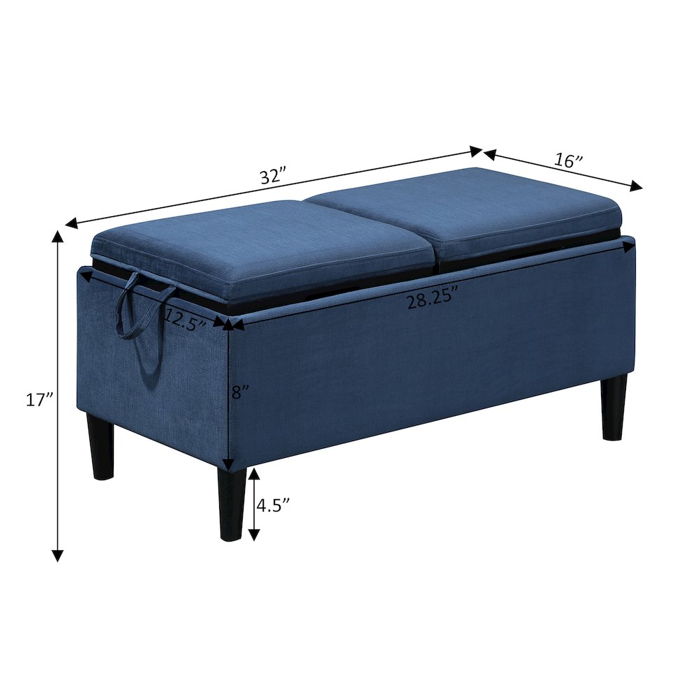 Designs4Comfort Magnolia Storage Ottoman with Trays