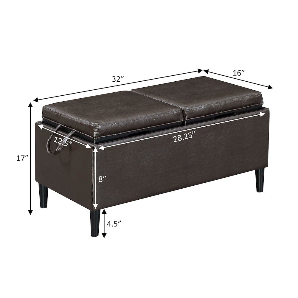 Designs4Comfort Magnolia Storage Ottoman with Trays