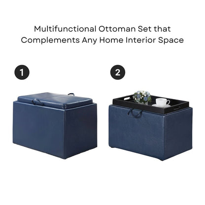 Accent Storage Ottoman with Reversible Tray